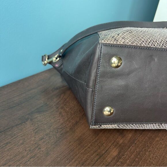 COACH Collette Python Graphite Madison Ashley Satchel Tote Handbag 33805 - Picture 9 of 11